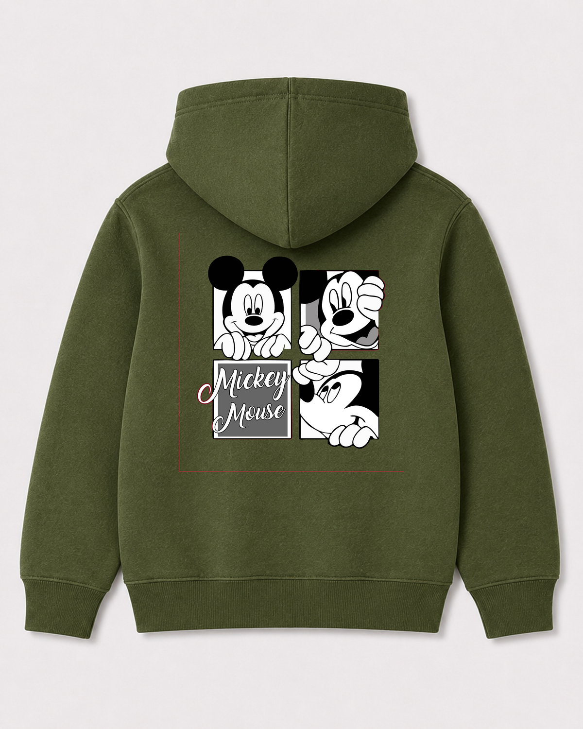 Olive green hoodie back 1374