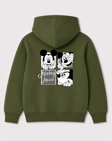 Olive green hoodie back 1374