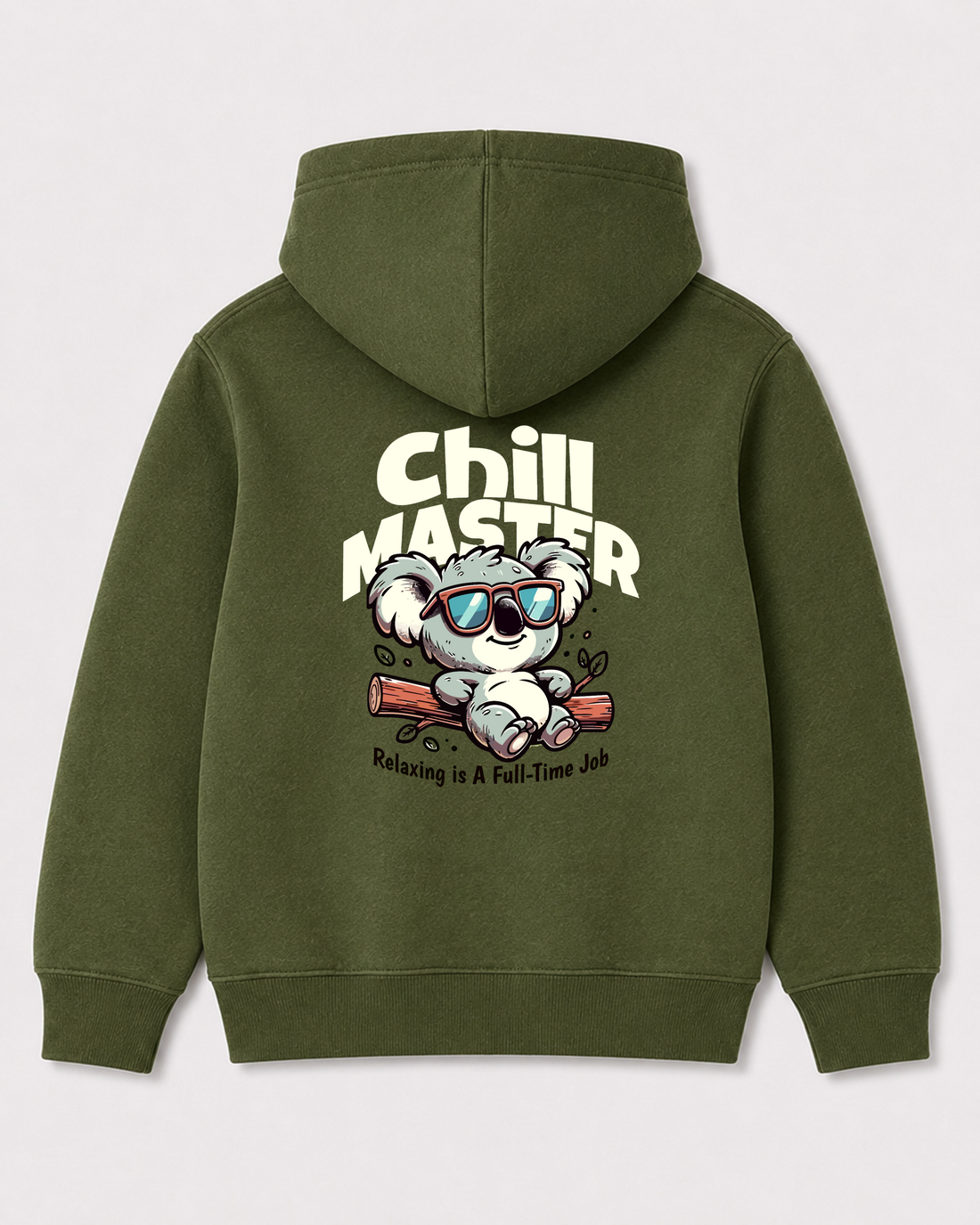 Olive green hoodie back 1378