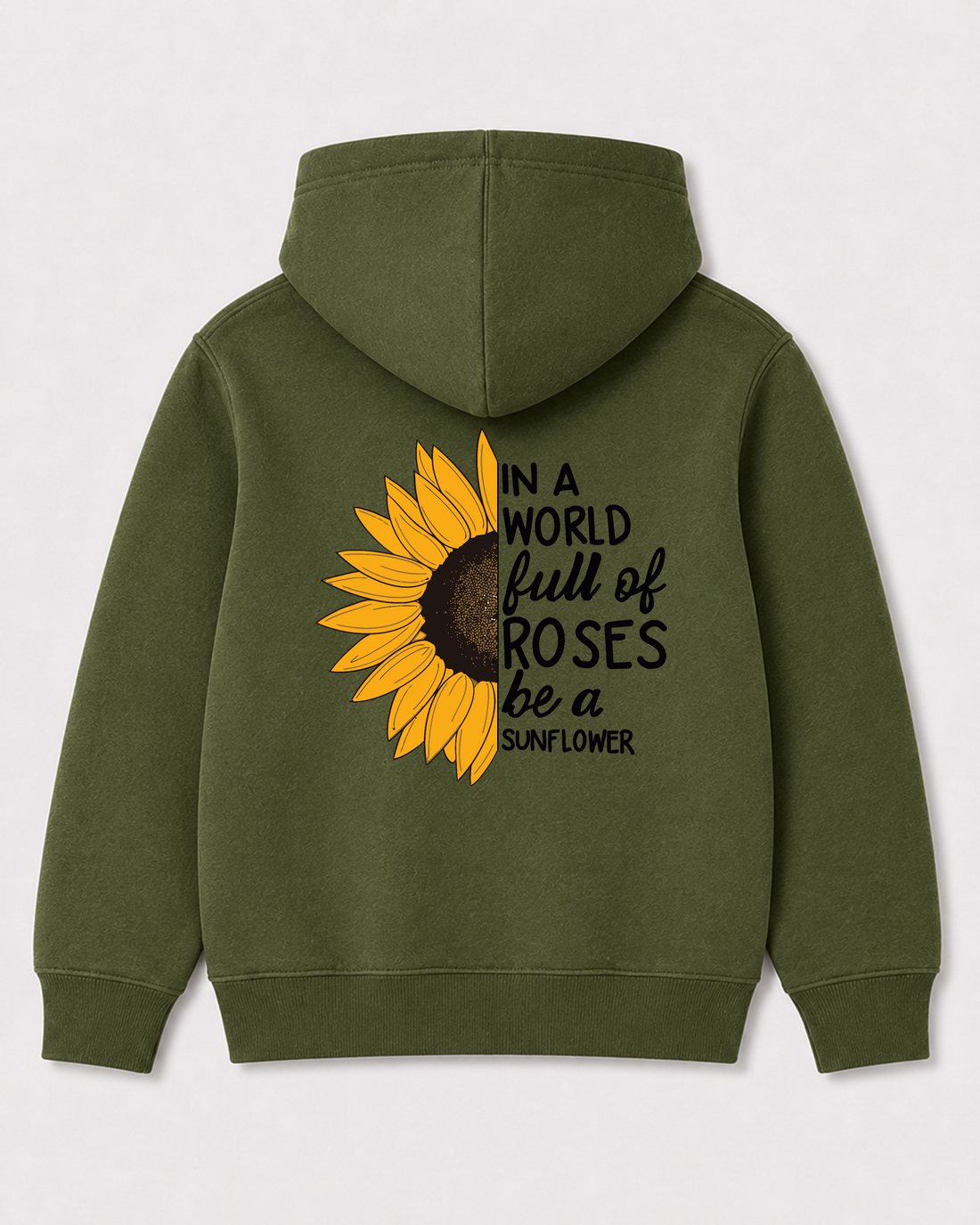Olive green hoodie back 1382