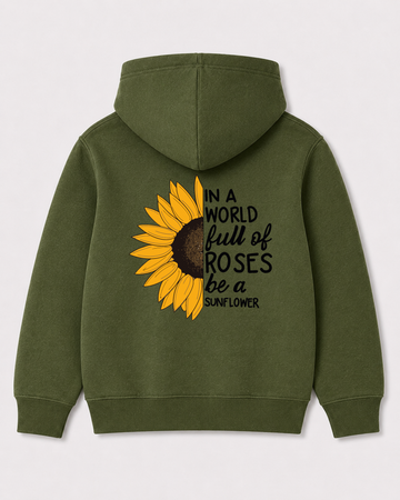Olive green hoodie back 1382