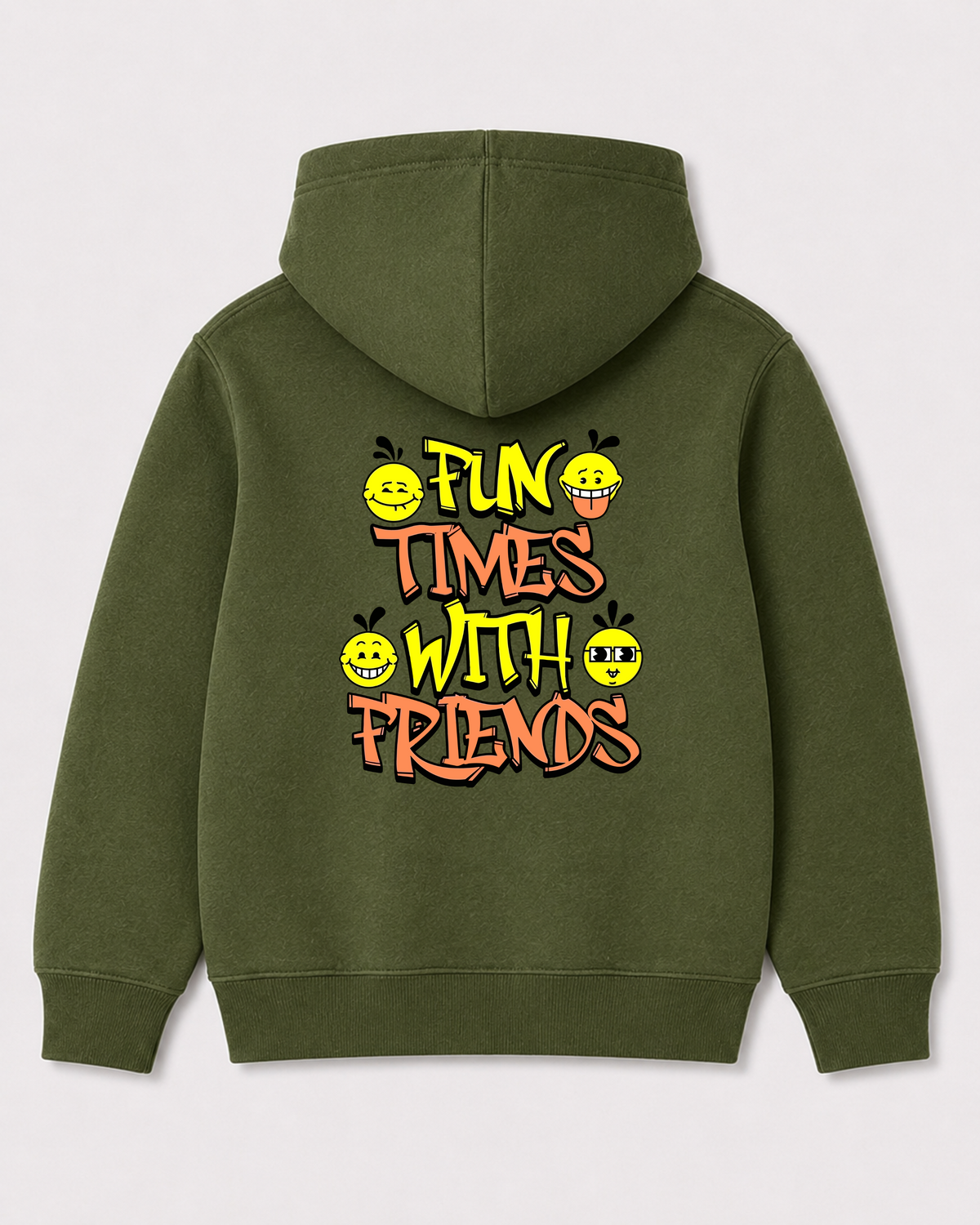 Olive green hoodie back 1385