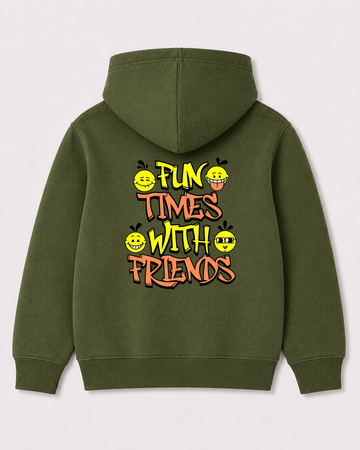 Olive green hoodie back 1385