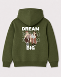 Olive green hoodie back 1395