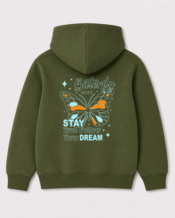 Olive green hoodie back 1408
