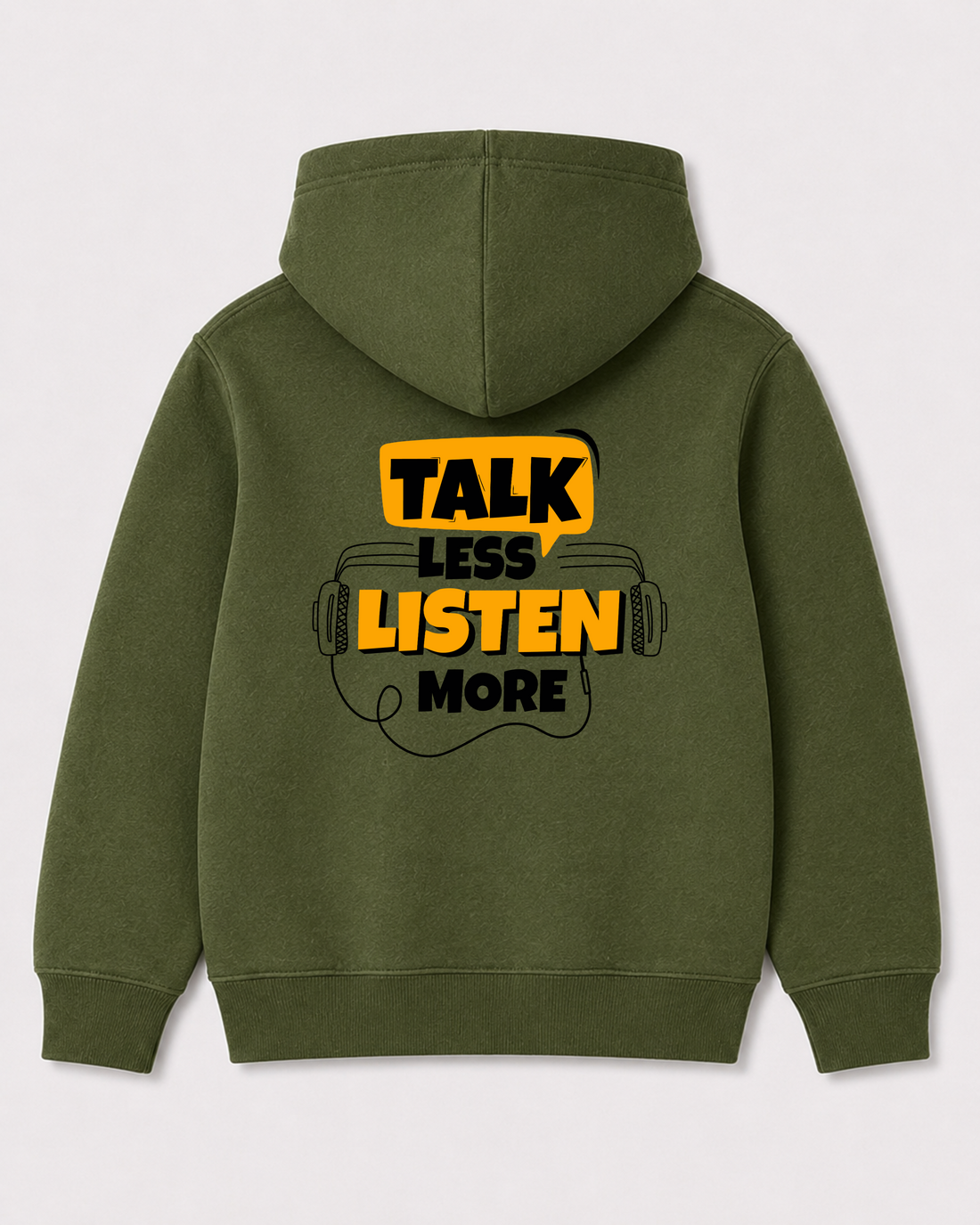 Olive green hoodie back 1417