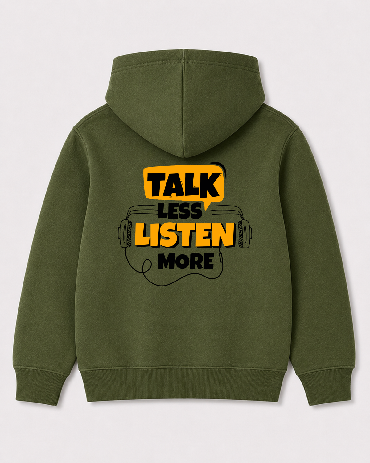 Olive green hoodie back 1417