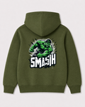 Olive green hoodie back 1425