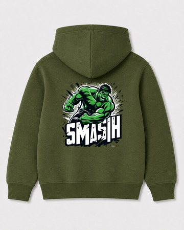 Olive green hoodie back 1425