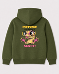 Olive green hoodie back 1429