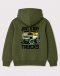 Olive green hoodie back 1433