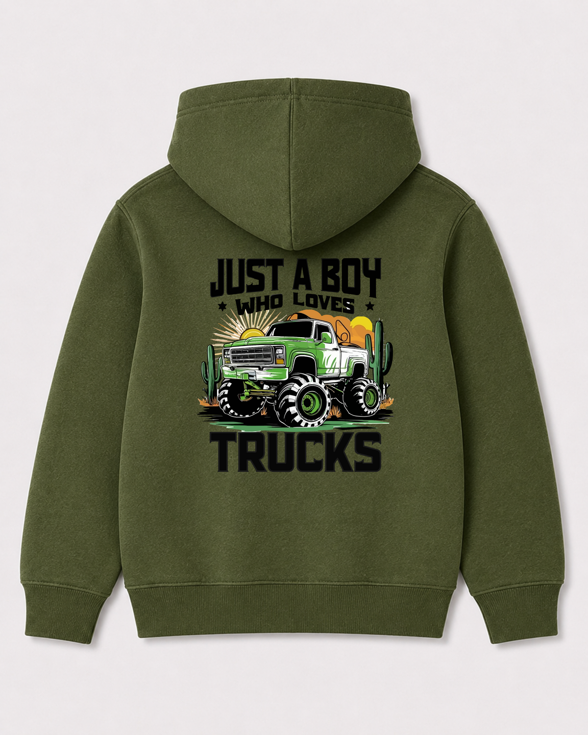 Olive green hoodie back 1433
