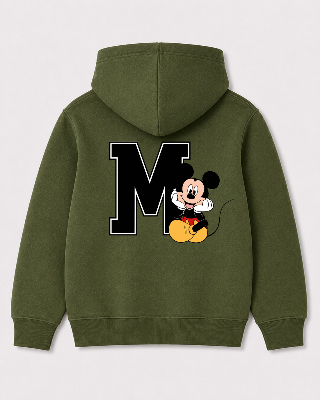 Olive green hoodie back 1436