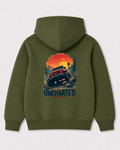 Olive green hoodie back 1441