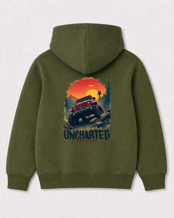 Olive green hoodie back 1441