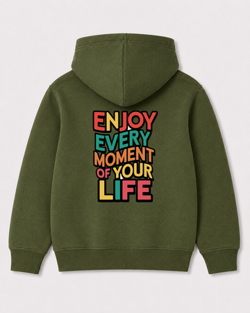 Olive green hoodie back 1459