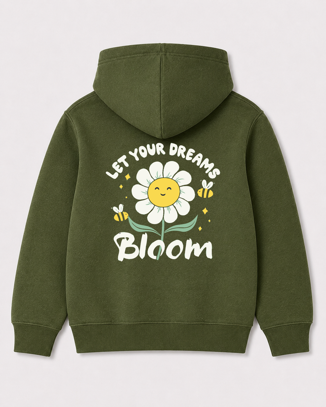 Olive green hoodie back 1468