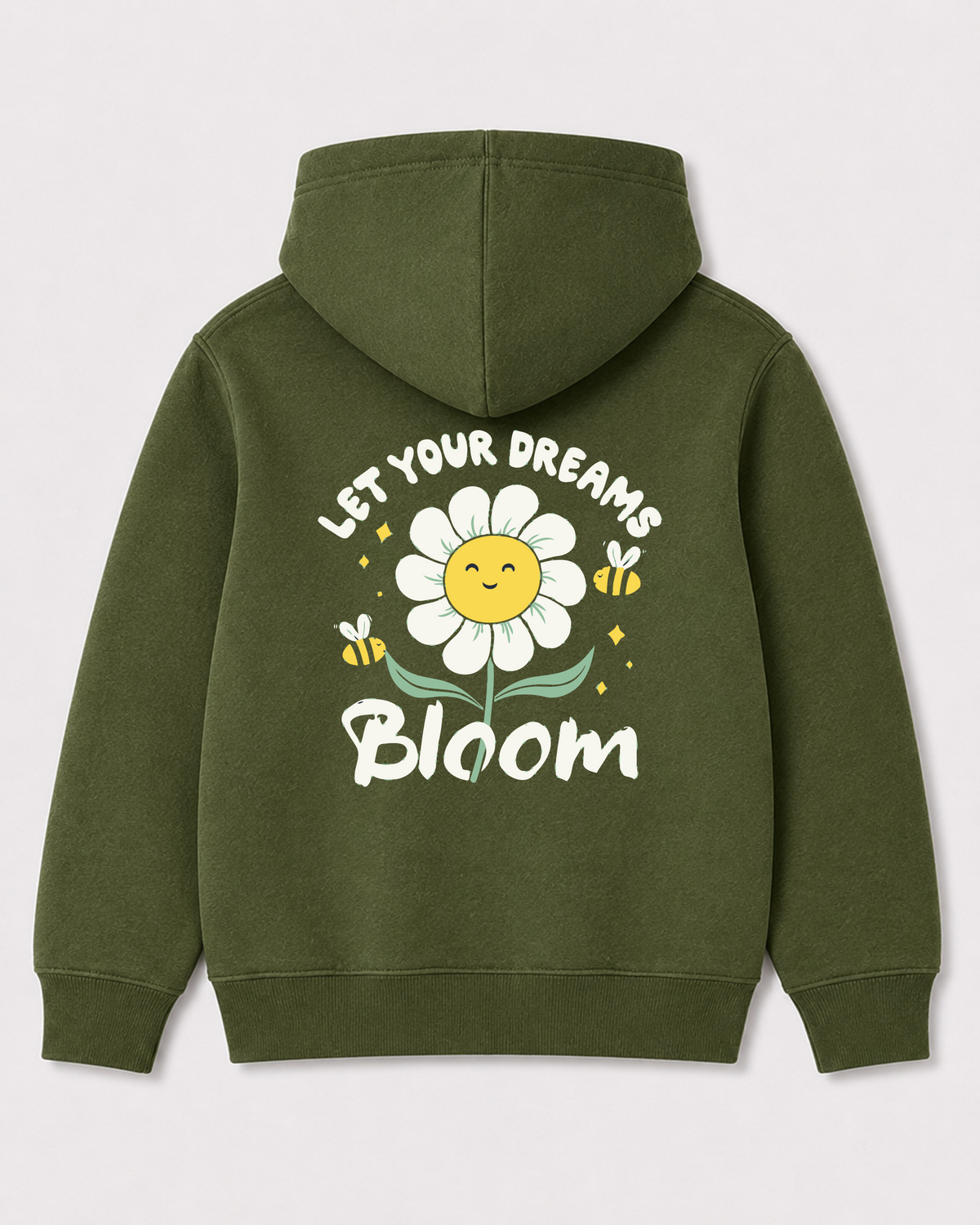Olive green hoodie back 1468