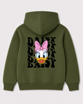 Olive green hoodie back 1470