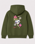 Olive green hoodie back 1475
