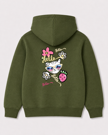 Olive green hoodie back 1475