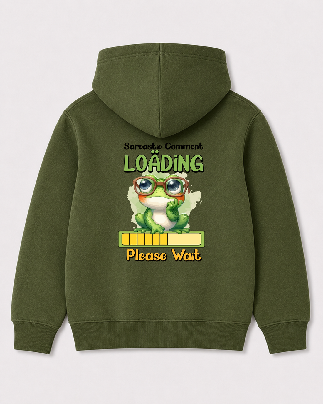 Olive green hoodie back 1487