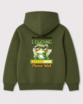 Olive green hoodie back 1487