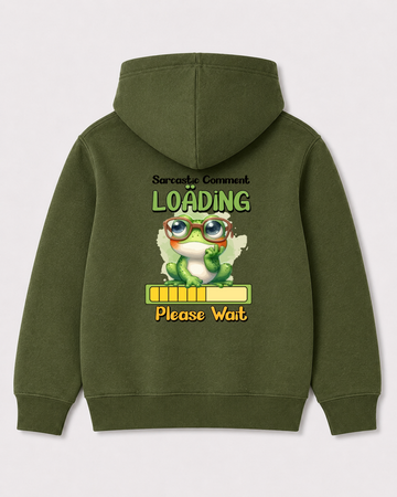 Olive green hoodie back 1487