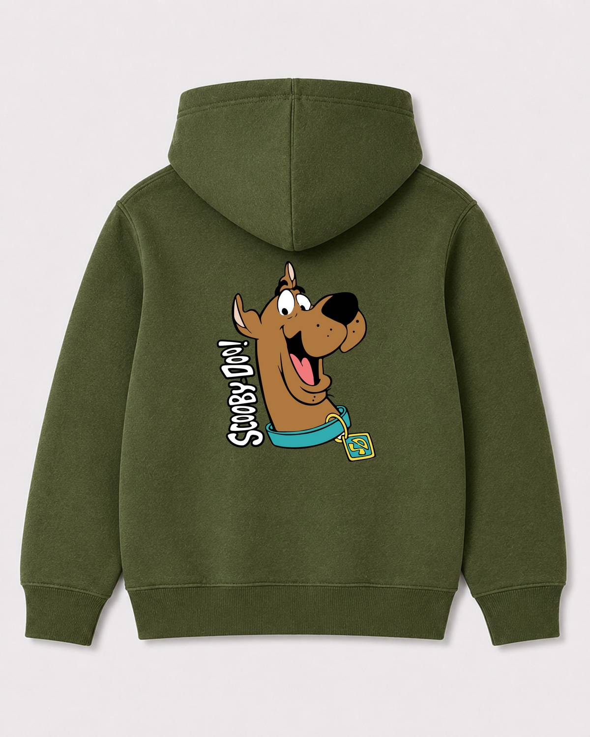Olive green hoodie back 1498
