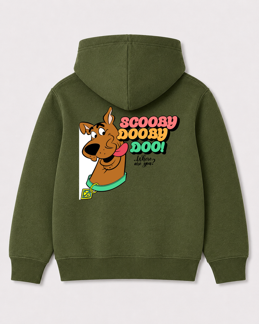 Olive green hoodie back 1530