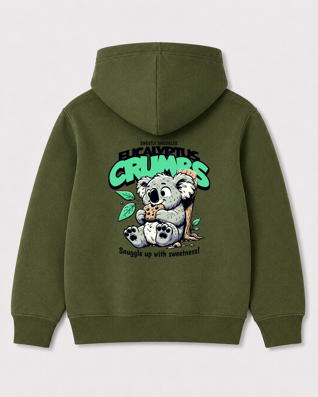 Olive green hoodie back 1541