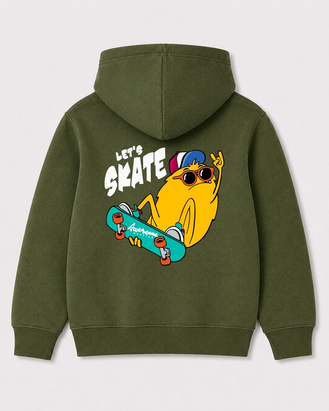 Olive green hoodie back 1560