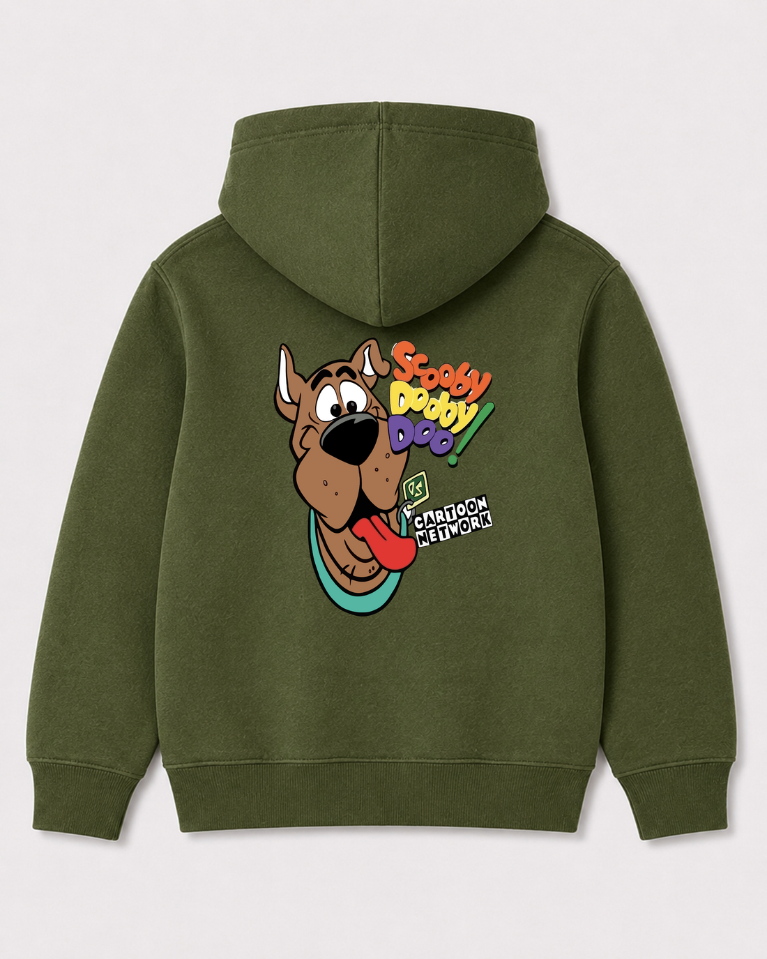 Olive green hoodie back 1575