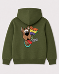 Olive green hoodie back 1575