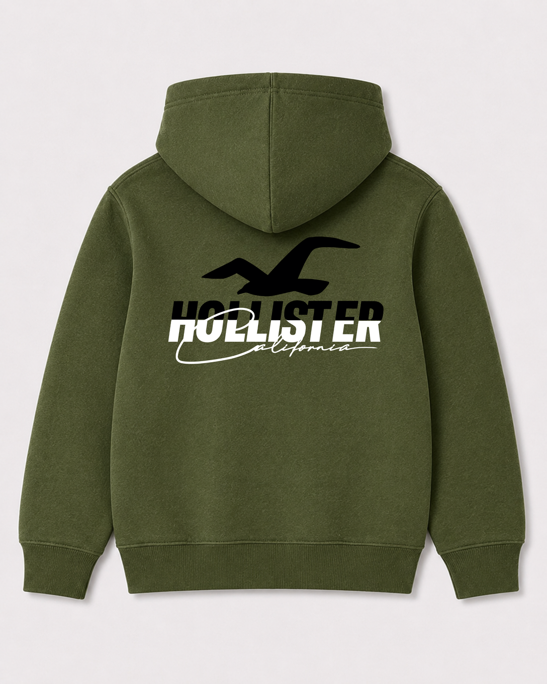 Olive green hoodie back 1588
