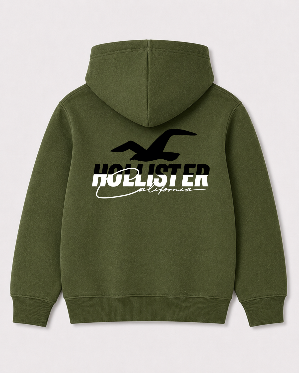 Olive green hoodie back 1588