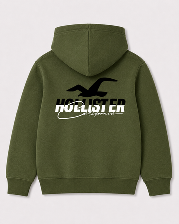 Olive green hoodie back 1588