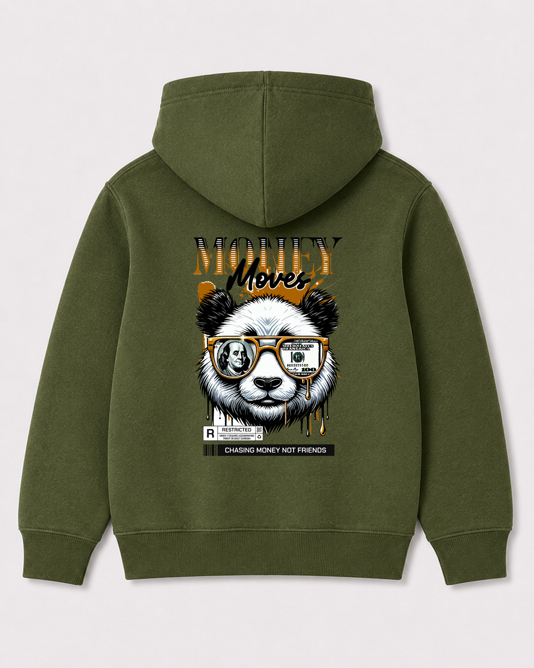 Olive green hoodie back 1589