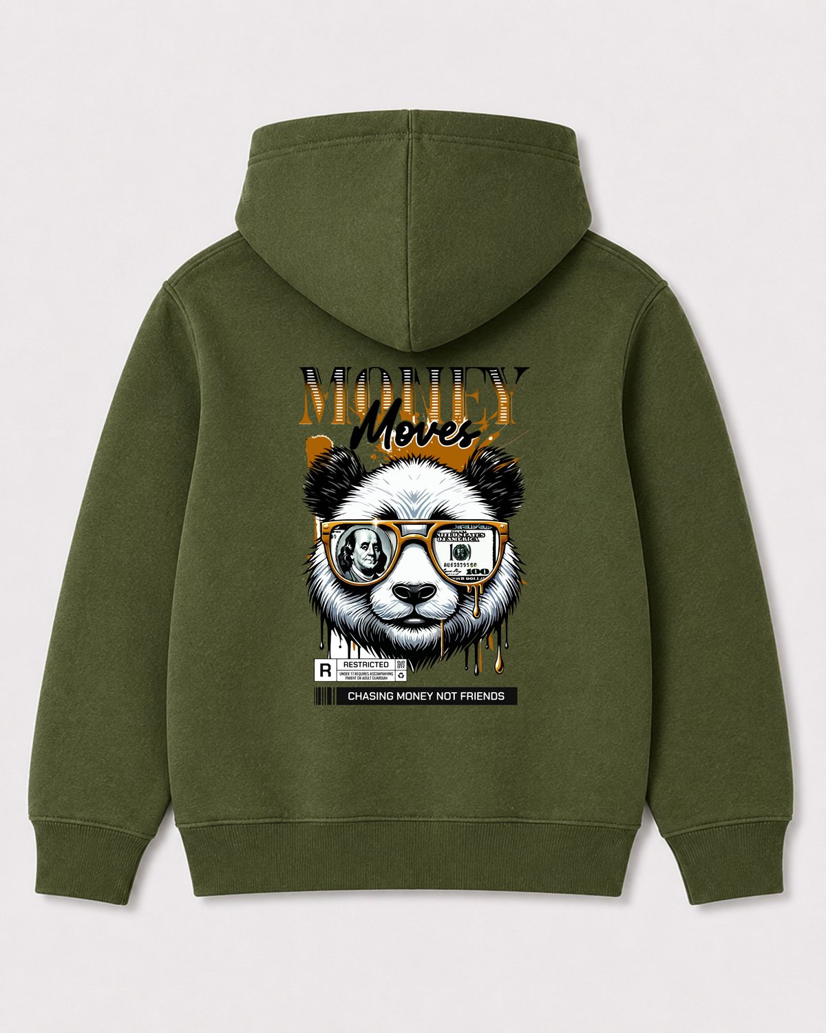 Olive green hoodie back 1589