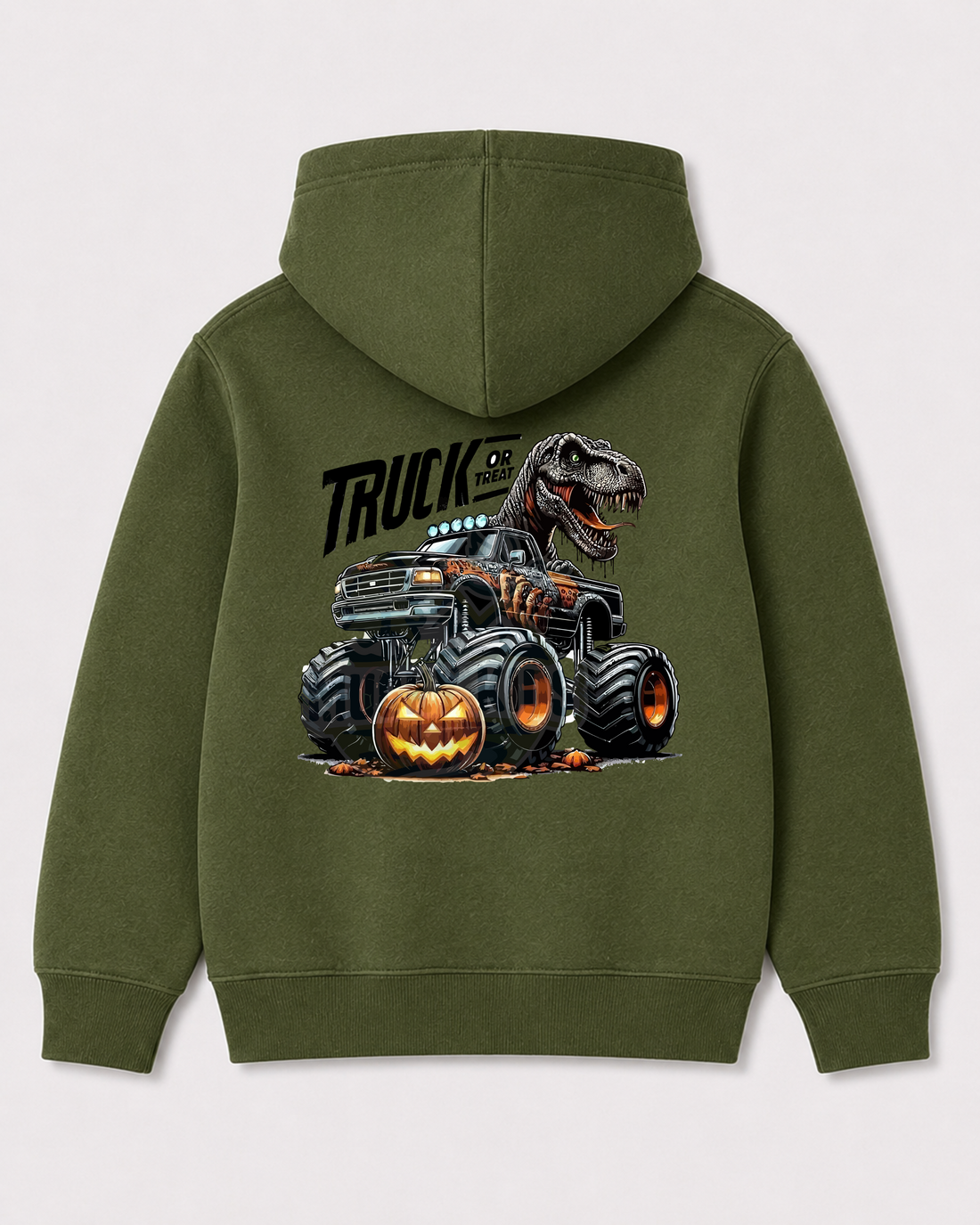 Olive green hoodie back 1597