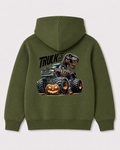 Olive green hoodie back 1597