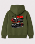 Olive green hoodie back 1605