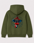 Olive green hoodie back 1607