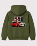Olive green hoodie back 1634