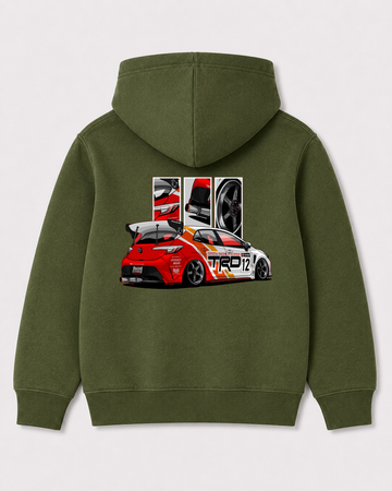 Olive green hoodie back 1634