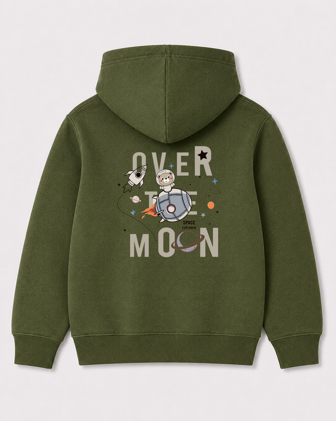 Olive green hoodie back 2130
