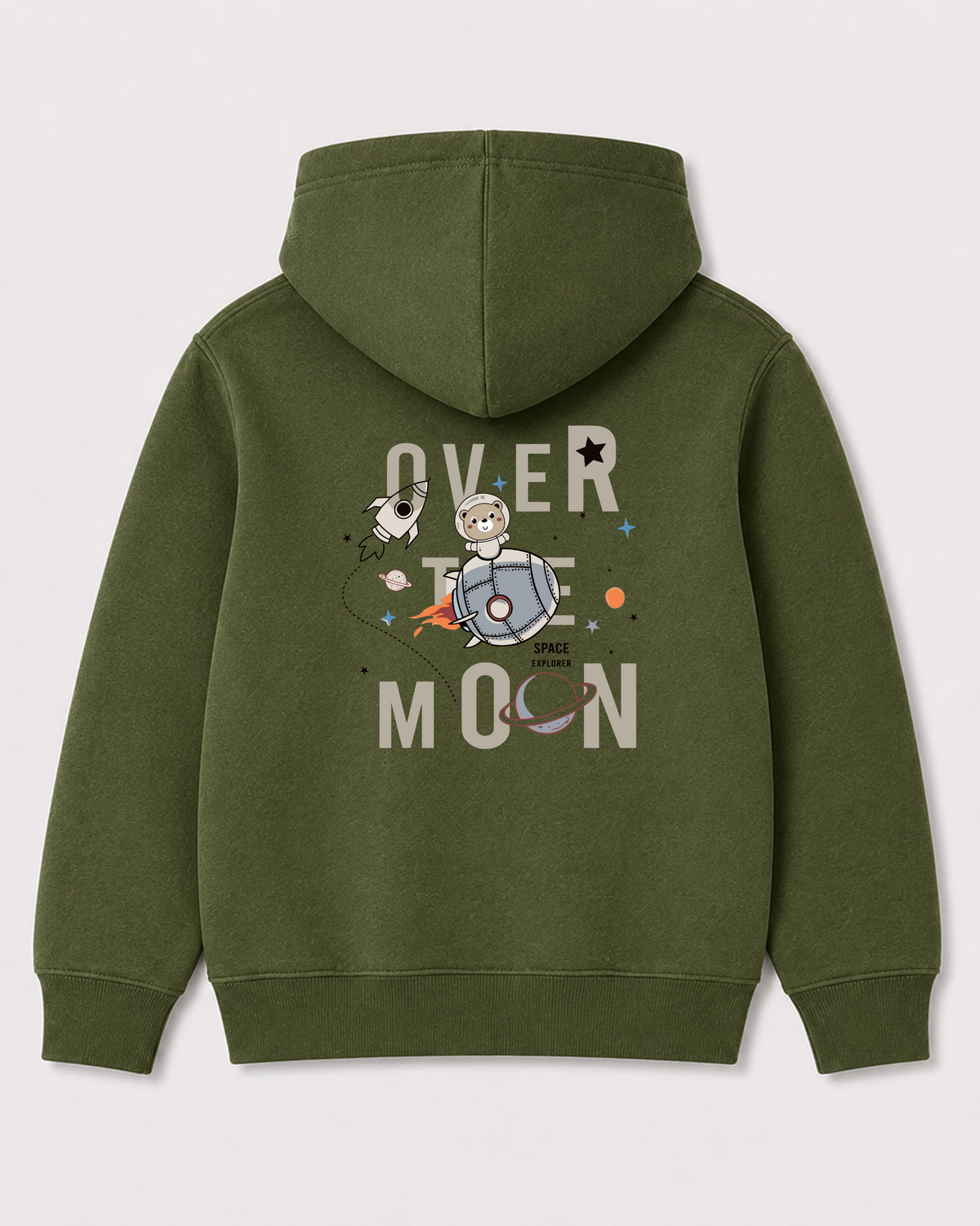 Olive green hoodie back 2130