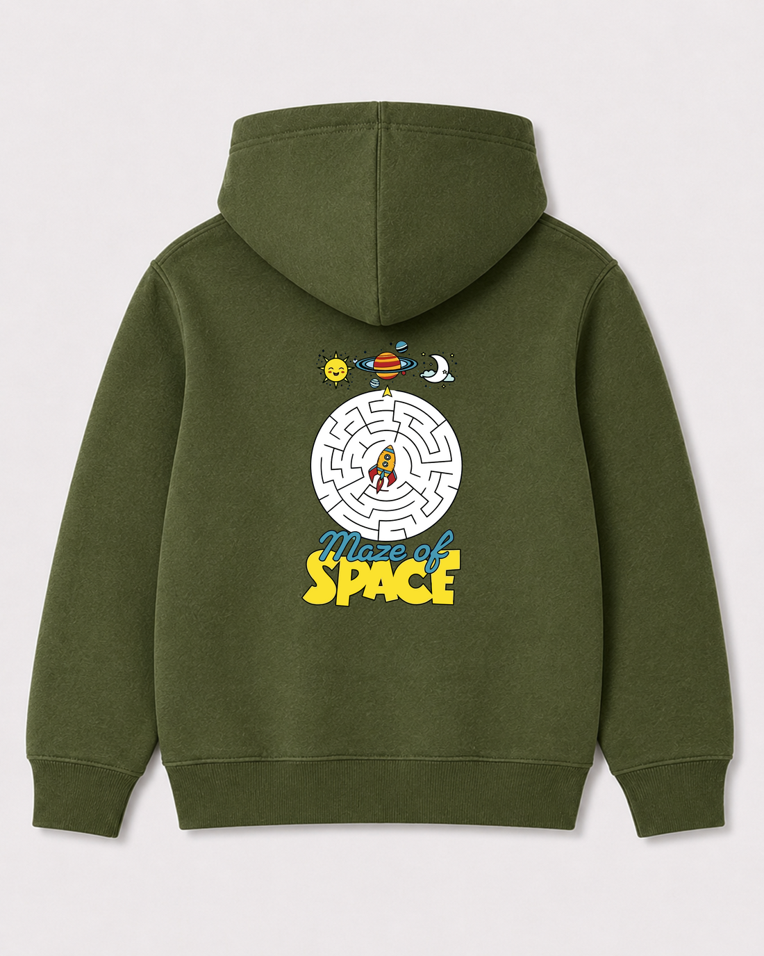 Olive green hoodie back 2136