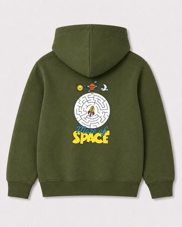 Olive green hoodie back 2136