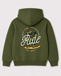 Olive green hoodie back 2142